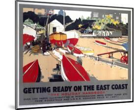 Felixstowe, Getting Ready on the East Coast, Beach Huts-null-Mounted Art Print