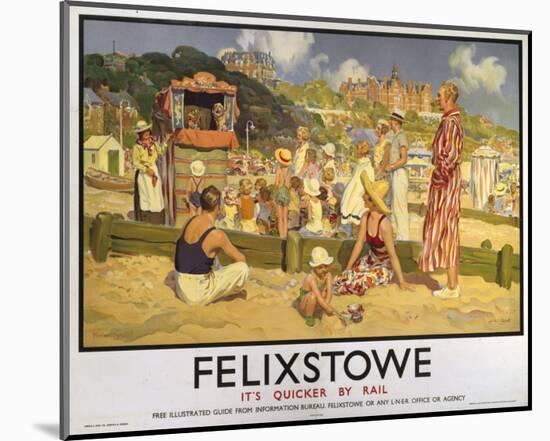 Felixstowe Punch and Judy Beach-null-Mounted Art Print