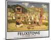 Felixstowe Punch and Judy Beach-null-Mounted Art Print