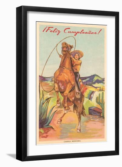 Feliz Cumpleanos, Charra Mexicana-null-Framed Art Print