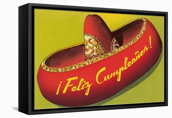 Feliz Cumpleanos on Sombrero-null-Framed Stretched Canvas