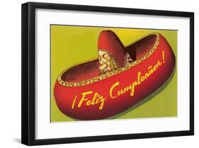 Feliz Cumpleanos on Sombrero-null-Framed Art Print