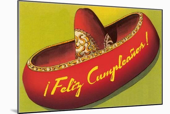 Feliz Cumpleanos on Sombrero-null-Mounted Art Print
