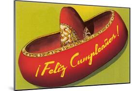 Feliz Cumpleanos on Sombrero-null-Mounted Art Print