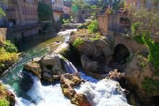 Village with Waterfall, Provence, France.-felker-Photographic Print