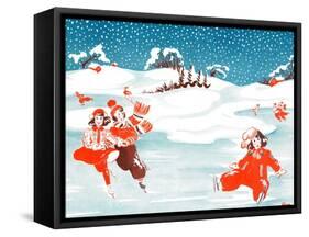 Fell on the Ice - Jack & Jill-Ann Eshner-Framed Stretched Canvas