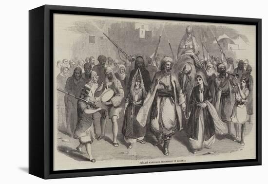 Fellah Marriage Procession in Latakia-Joseph-Austin Benwell-Framed Stretched Canvas