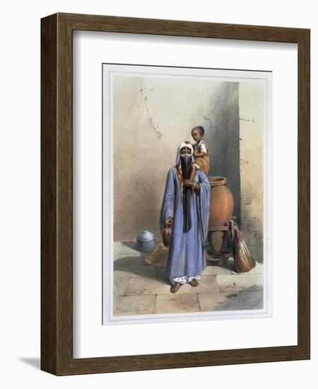 Fellah Woman and Child, Illustration from The Valley of the Nile, Engraved by Charles Bour-Achille-Constant-Théodore-Émile Prisse d'Avennes-Framed Giclee Print