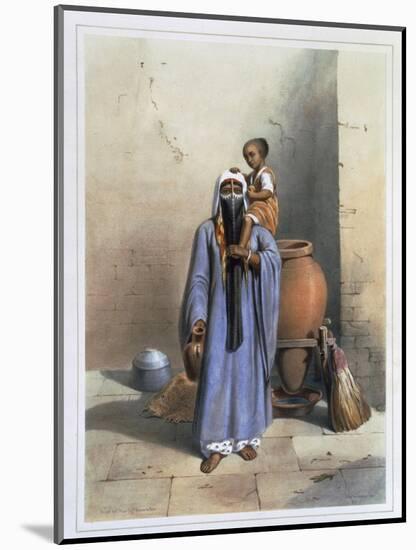 Fellah Woman and Child, Illustration from The Valley of the Nile, Engraved by Charles Bour-Achille-Constant-Théodore-Émile Prisse d'Avennes-Mounted Giclee Print