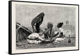 Fellaheen at Meals, Egypt, 1879-null-Framed Stretched Canvas