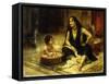 Fellahin and Child, The Bath-Frederick Arthur Bridgman-Framed Stretched Canvas