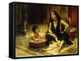 Fellahin and Child-Frederick Arthur Bridgman-Framed Stretched Canvas