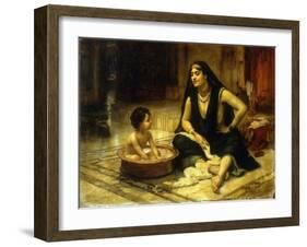 Fellahin and Child-Frederick Arthur Bridgman-Framed Giclee Print