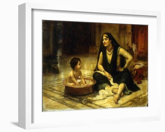 Fellahin and Child-Frederick Arthur Bridgman-Framed Giclee Print