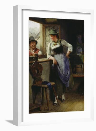 Fellow and Lass at the Window-Hugo Kauffmann-Framed Giclee Print