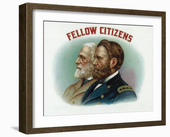 Fellow Citizens Brand Cigar Box Label-Lantern Press-Framed Art Print