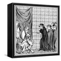 Fellows of the University of Paris Haranguing the Emperor Charles IV (1316-137) in 1377-null-Framed Stretched Canvas