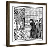 Fellows of the University of Paris Haranguing the Emperor Charles IV (1316-137) in 1377-null-Framed Giclee Print