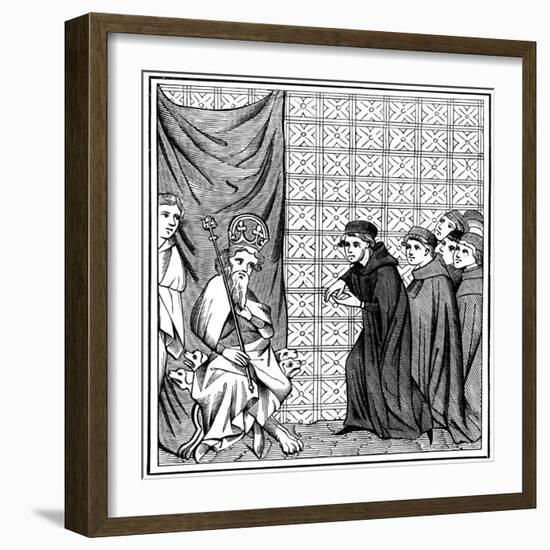 Fellows of the University of Paris Haranguing the Emperor Charles IV (1316-137) in 1377-null-Framed Giclee Print