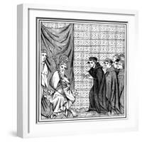 Fellows of the University of Paris Haranguing the Emperor Charles IV (1316-137) in 1377-null-Framed Giclee Print