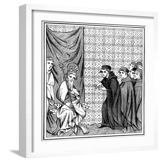 Fellows of the University of Paris Haranguing the Emperor Charles IV (1316-137) in 1377--Framed Giclee Print