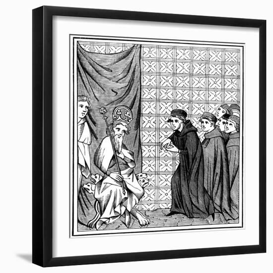 Fellows of the University of Paris Haranguing the Emperor Charles IV (1316-137) in 1377-null-Framed Giclee Print