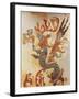 Felt Decoration Depicting a Fenix-null-Framed Giclee Print