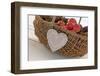 Felt Heart at a Wicker Basket-Andrea Haase-Framed Photographic Print