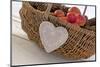 Felt Heart at a Wicker Basket-Andrea Haase-Mounted Photographic Print