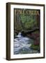 Felton California, California - Fall Creek-Lantern Press-Framed Art Print
