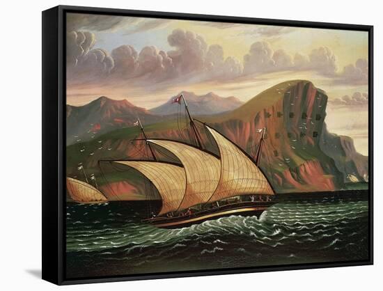 Felucca in Gibraltar-Thomas Chambers-Framed Stretched Canvas