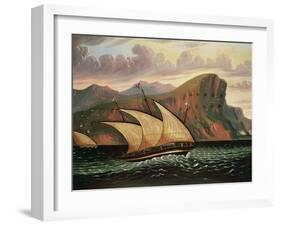 Felucca in Gibraltar-Thomas Chambers-Framed Giclee Print