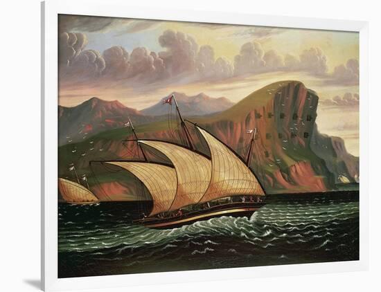 Felucca in Gibraltar-Thomas Chambers-Framed Giclee Print