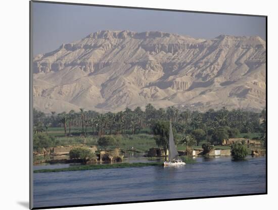 Felucca on the River Nile, Looking Towards Valley of the Kings, Luxor, Thebes, Egypt-Gavin Hellier-Mounted Photographic Print