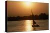 Felucca Sailing at Sunset-null-Stretched Canvas