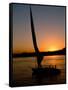 Felucca Silhouetted Against Setting Sun over the Nile at Luxor, Egypt-Cindy Miller Hopkins-Framed Stretched Canvas