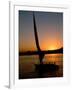 Felucca Silhouetted Against Setting Sun over the Nile at Luxor, Egypt-Cindy Miller Hopkins-Framed Photographic Print