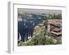 Feluccas on the River Nile and the Old Cataract Hotel, Aswan, Egypt, North Africa, Africa-Upperhall Ltd-Framed Photographic Print