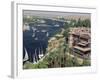 Feluccas on the River Nile and the Old Cataract Hotel, Aswan, Egypt, North Africa, Africa-Upperhall Ltd-Framed Photographic Print