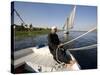 Feluccas Sailing on the Nile at Luxor, Egypt-Julian Love-Stretched Canvas
