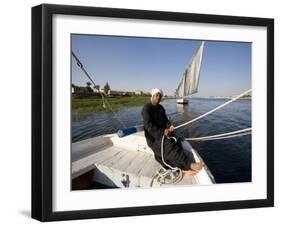 Feluccas Sailing on the Nile at Luxor, Egypt-Julian Love-Framed Photographic Print