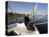 Feluccas Sailing on the Nile at Luxor, Egypt-Julian Love-Stretched Canvas