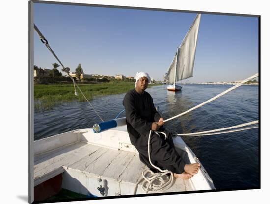 Feluccas Sailing on the Nile at Luxor, Egypt-Julian Love-Mounted Photographic Print