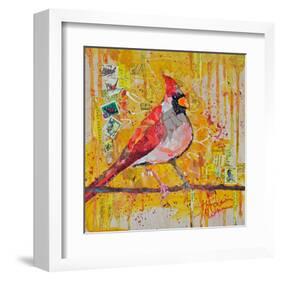 Femail Cardinal-null-Framed Art Print