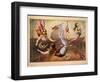 Female Acrobats on Trapezes at Circus, C. 1890-null-Framed Giclee Print