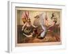 Female Acrobats on Trapezes at Circus, C. 1890-null-Framed Giclee Print