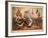 Female Acrobats on Trapezes at Circus, C. 1890-null-Framed Giclee Print