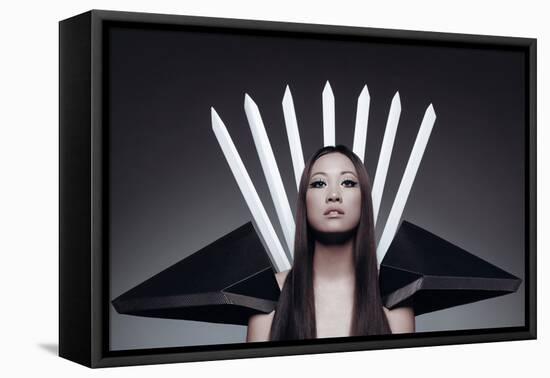 Female Asian Model Looking at Camera-Luis Beltran-Framed Stretched Canvas
