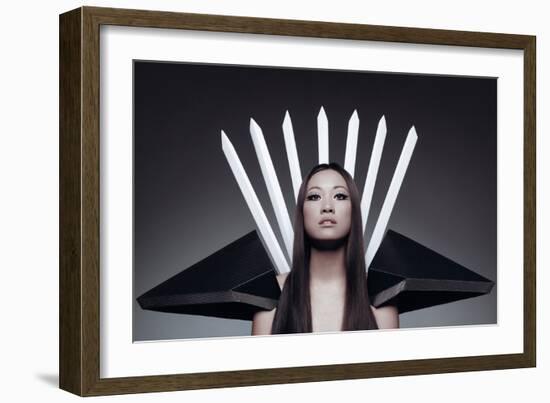 Female Asian Model Looking at Camera-Luis Beltran-Framed Photographic Print