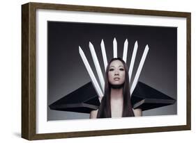 Female Asian Model Looking at Camera-Luis Beltran-Framed Photographic Print